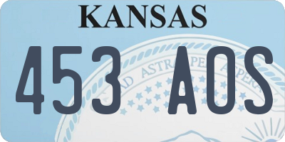 KS license plate 453AOS