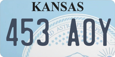KS license plate 453AOY