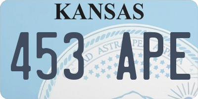 KS license plate 453APE