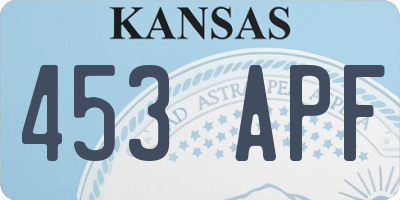 KS license plate 453APF