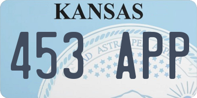 KS license plate 453APP