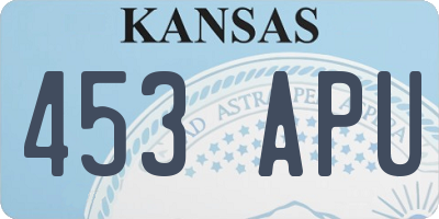 KS license plate 453APU