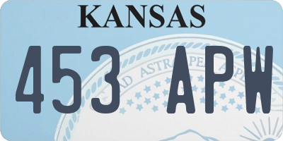 KS license plate 453APW