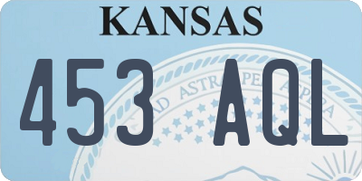 KS license plate 453AQL