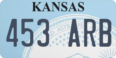 KS license plate 453ARB