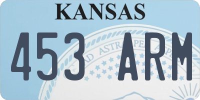 KS license plate 453ARM