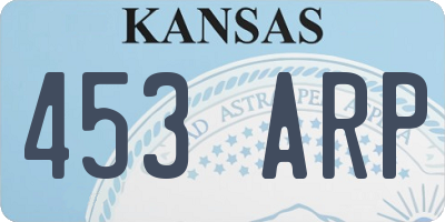 KS license plate 453ARP