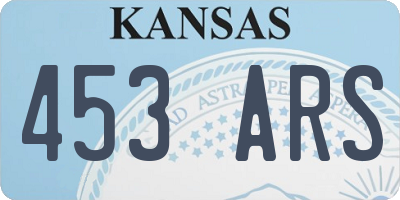KS license plate 453ARS