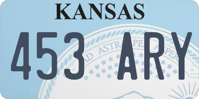 KS license plate 453ARY