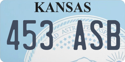 KS license plate 453ASB