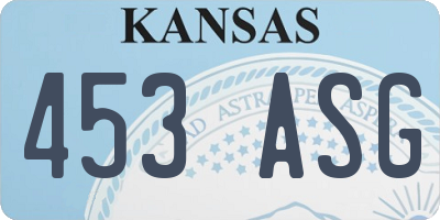 KS license plate 453ASG