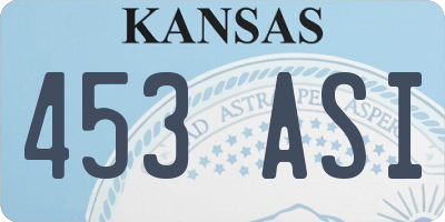KS license plate 453ASI