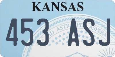 KS license plate 453ASJ