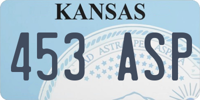 KS license plate 453ASP