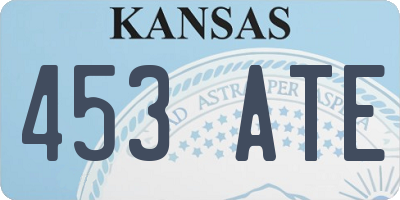 KS license plate 453ATE