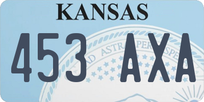 KS license plate 453AXA