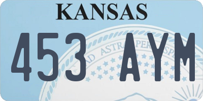 KS license plate 453AYM