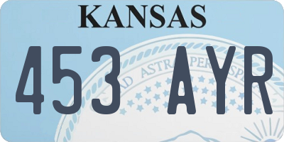 KS license plate 453AYR