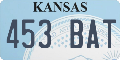 KS license plate 453BAT