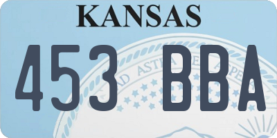 KS license plate 453BBA