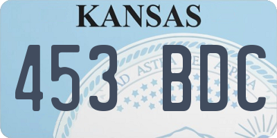 KS license plate 453BDC
