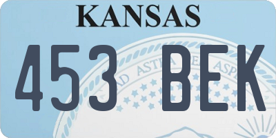 KS license plate 453BEK
