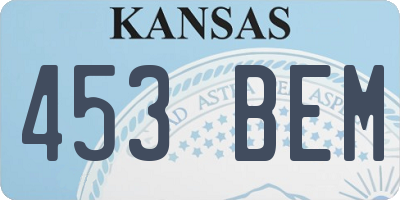 KS license plate 453BEM