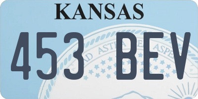 KS license plate 453BEV