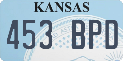 KS license plate 453BPD