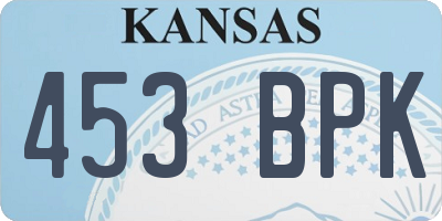 KS license plate 453BPK