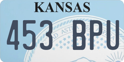 KS license plate 453BPU