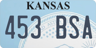 KS license plate 453BSA