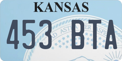 KS license plate 453BTA
