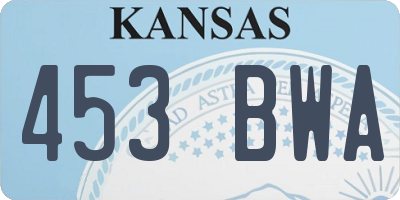KS license plate 453BWA