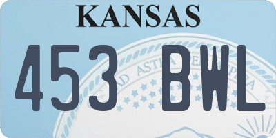 KS license plate 453BWL