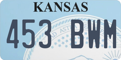 KS license plate 453BWM