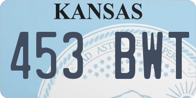KS license plate 453BWT