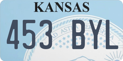 KS license plate 453BYL