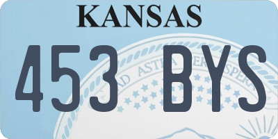 KS license plate 453BYS