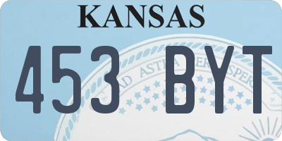 KS license plate 453BYT
