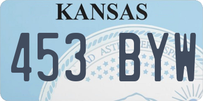 KS license plate 453BYW