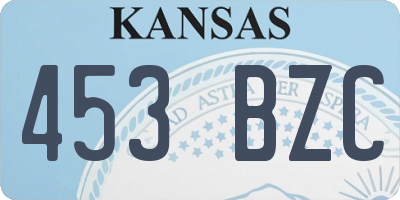 KS license plate 453BZC
