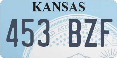 KS license plate 453BZF