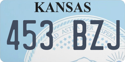 KS license plate 453BZJ