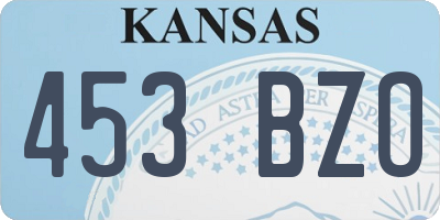 KS license plate 453BZO