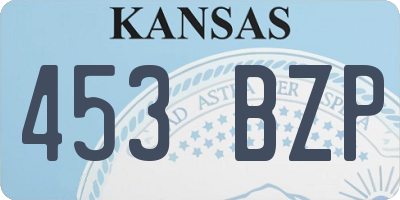 KS license plate 453BZP