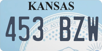 KS license plate 453BZW