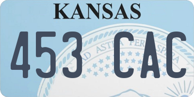 KS license plate 453CAC
