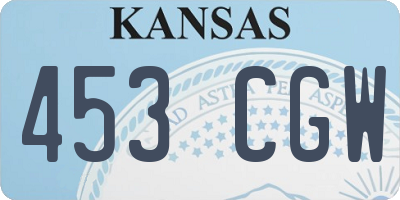 KS license plate 453CGW