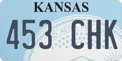 KS license plate 453CHK